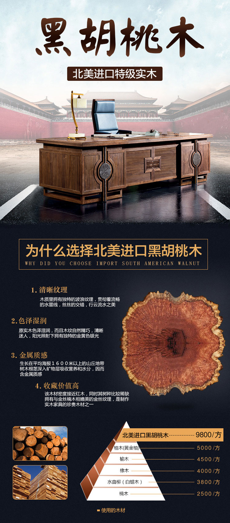 純實(shí)木大班臺(tái)